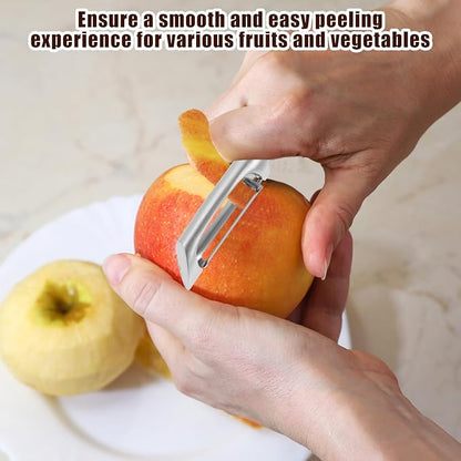 1Pcs I Style Stainless Steel Vegetable Peeler for Fruit Veggie Heat Resistant Incisive Cucumber Peeler With Solid Wood Handle for Home Kitchen Use