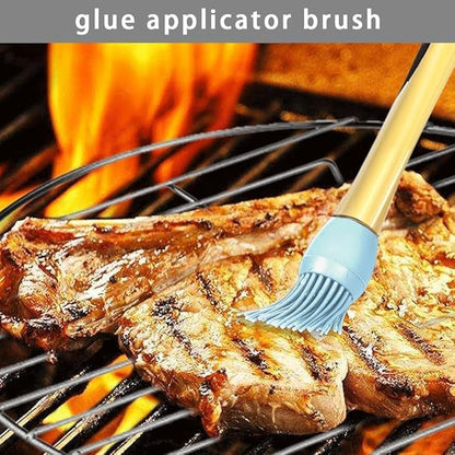 4 Pack Silicone Basting Brush for Cooking, Heat Resistant Pastry Brushes with Oil Reservoir Handle, Food-Grade BBQ Brush for Grilling, Baking, Barbecue, Sauce, Butter, Meat, Kitchen and Outdoor