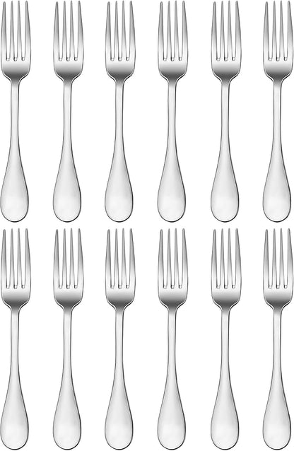Artaste Rain 18/10 Stainless Steel (Silver (Set of 12), Dinner Fork (7.6-Inch))