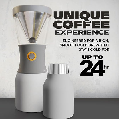 asobu Cold Brew Coffee Maker, Award-Winning 40oz Insulated Cold Brew Brewer with Portable Stainless Steel Carafe – No.1 Europe Coffee Fest Winner, Leakproof, BPA-Free, Keeps Cold 24H