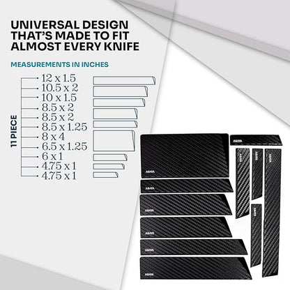 Asaya Professional Knife Edge Guards -Universal Blade Covers - Extra Strength, ABS Plastic and BPA-Free Felt Lining, non-Toxic and Food Safe - Knives Not Included (11Pcs)
