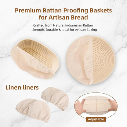 Sourdough Starter Kit, Sourdough Bread Baking Supplies, Bread Proofing Basket, sourdough starter jar, Sourdough Bread Basket, Sour Dough Kit Tools, Bread Making Tools Kit, GISNPA proofing box