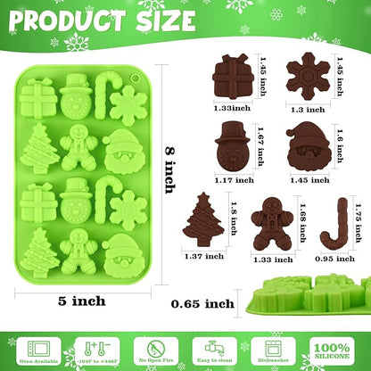Actvty Christmas Chocolate Molds, Christmas Candy Silicone Molds, 4 Packs 14 Cavity Xmas Theme Baking Molds for Making Chocolate, Candy, Gummy, Jello, Ice, Wax Melts