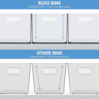 STORi Bliss 10" x 6" Open Clear Pantry Organizer Bin, Plastic Containers with Handle for Kitchen, Fridge, Cabinet, Closet, Bathrom, Undersink Storage Made in USA