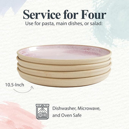 Portmeirion Minerals 10.5" Dinner Plate, Aquamarine (Set of 4) - Modern Stoneware Tableware with Gentle Curves, Durable & Stylish for Dining, Microwave & Dishwasher Safe - Sleek Dinnerware Collection