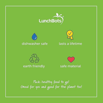 LunchBots Build -a- Bento Lunch Box, Silicone Bento Box for Kids, Multi-Compartment Lunch Container, Oven & Dishwasher Safe, BPA Free, 32 oz - Tie Dye Green