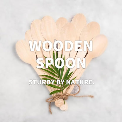 Disposable Wooden Spoons – 360 Pcs Wooden Compostable Spoons, Biodegradable Eco-Friendly Utensils Alternative to Plastic Cutlery for Parties, Weddings, Events & Camping