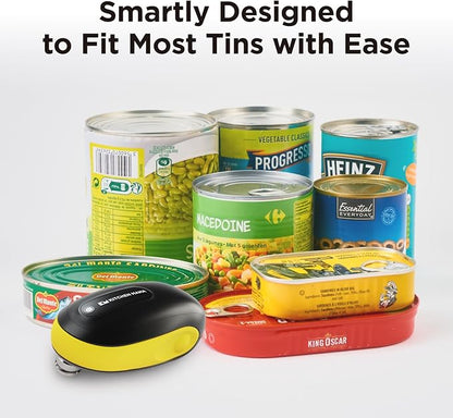 Kitchen Mama One-To-Go Electric Can Opener: One Touch, Auto Stop, Smooth Edge, Lid Lift, Safety, Automatic, Magnetic, Cordless, Battery Operated, Kitchen Appliance for Senior with Arthritis (Yellow)