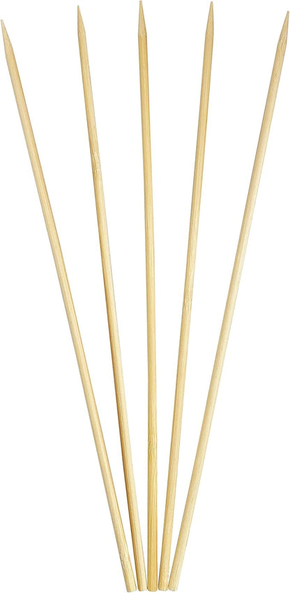 KingSeal Renewable Bamboo Heavy Weight Kebab Skewers, BBQ Sticks, 10 Inches x 3.8 mm Diameter, Retail Pack - 4 Bags of 100 (400 Count)