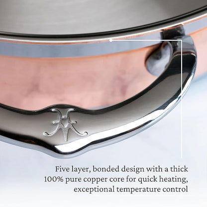 Hestan - CopperBond Collection - 100% Pure Copper Sauté Pan, Induction Cooktop Compatible, 3.5 Quart