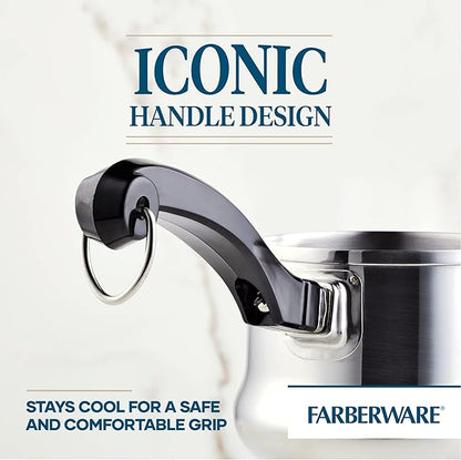 Farberware Classic Series Stainless Steel Butter Warmer/Small Saucepan Dishwasher Safe, 0.625 Quart, Silver