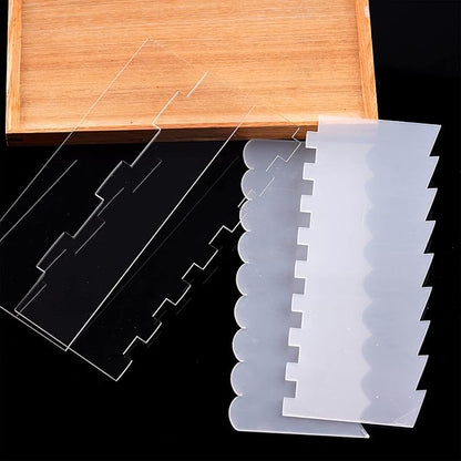 Acrylic Cake Scraper Decorating Contour Comb 9.45 Inch Cake Buttercream Icing Smoother Edge Tool Pastry Cutter Kitchen Baking Tools for DIY Different Shapes of Cake Edges,4 Pieces 7 Styles
