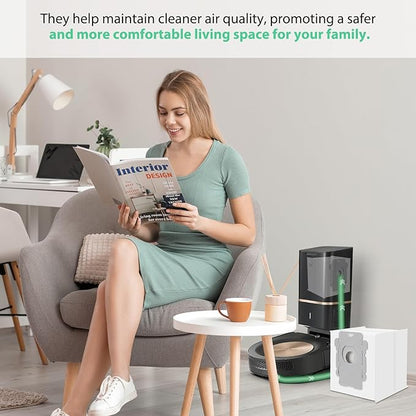 16 Pack Roomba Vacuum Bags - Pack Disposable Dust Bags for iRobot Roomba i7+, i1+, i2+, i3+, i4+, i5+, i6+, i8+, j6+, j7+, j8+, j9+, s9+, Combo i5+, j5+, j7+, j9+, Easy-to-Install Replacement