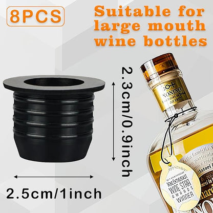 8 Pack Liquor Pour Spout Adapters, Pour Spouts for Large Neck Liquor Bottles, Liquor Bottle Pourers for Alcohol Olive Oil up to 1 inch/25 mm Neck