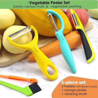 GANNK Vegetable Potato Peelers for Kitchen, Y Peeler for Apple Fruit Carrot Zucchini Cucumber Potatoes, Good Grip Veggie Peeler Makes Peeling Very Easy
