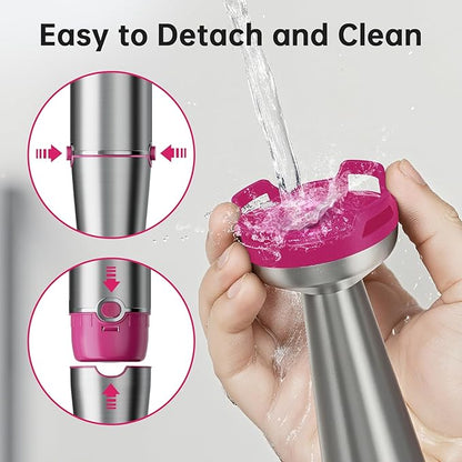 Immersion Blender Handheld Corded Hand Blenders Set 1100W, Trigger Variable Speed 5 in 1 Stick Emulsifier with Chopper, Whisk and Frother for Soup, Baby Food and Smoothies, Rose Red