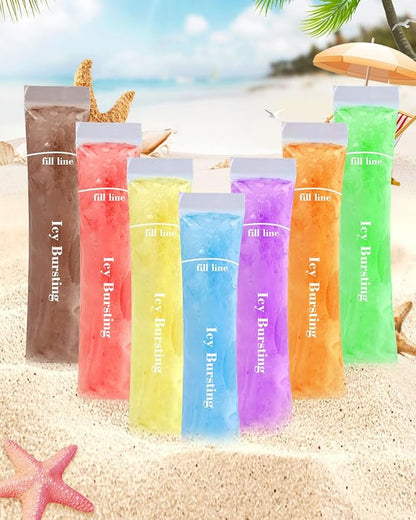 150 Disposable Ice Popsicle Mold Bags (8x2") for DIY Natural Fruit Snacks, Juice & Smoothies, Ice Pops Molds | BPA-Free, Zip Seals, Funnel Included