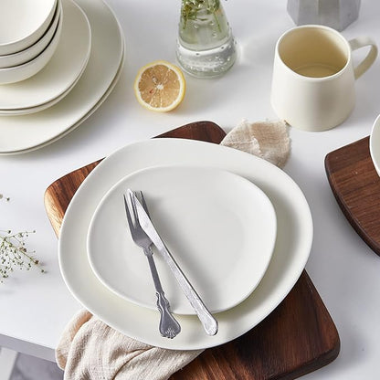Stone Lain Delilah Dinner Plate 6-Piece Dish Set, Porcelain, Cream