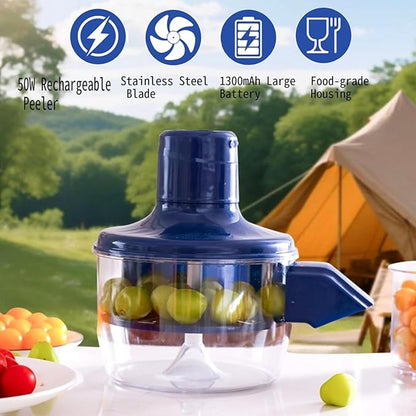 Automatic Electric Grape & Garlic Peeler Machine, Rechargeable Fruit Peeler with Stainless Steel Blade, Cordless One-Touch Kitchen Gadget for Cherry Tomatoes and Small Fruits