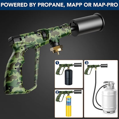 Sondiko Propane Torch Head, Powerful Kitchen Torch for Cooking, BBQ, Sous Vide and Steak Searing, Adjustable Blow Torch - Perfect Campfire Charcoal Starter, Gas Welding Kit(Propane Tank Not Included)