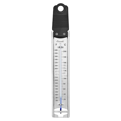 Escali Deep Fry Stainless Steel Paddle Candy Thermometer, Heat Resistant Handle, and Hand-Free Clip, Temperature Indications