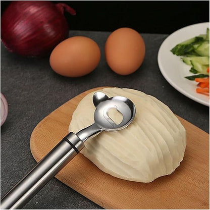 Multi functional Cactus peeler, Multi functional stainless steel peeler, spoon shaped design convenient and easy to use suitable for peeling fruits and vegetables with hook (3)