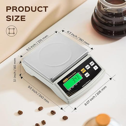 Bonvoisin Digital Food Scale 12lb x 0.002lb Kitchen Scale Weight Ounces and Grams Percentage Weighing Baking Scale for Cooking, Baking, Candle Soap Making, with Stainless Steel Platter