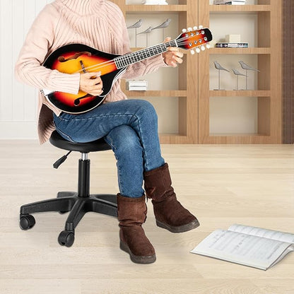 Elegant Mandolin Musical Instrument,A Style Mandolin Instrument with Guard Board,Glossy Sunburst Finish (Sunset)