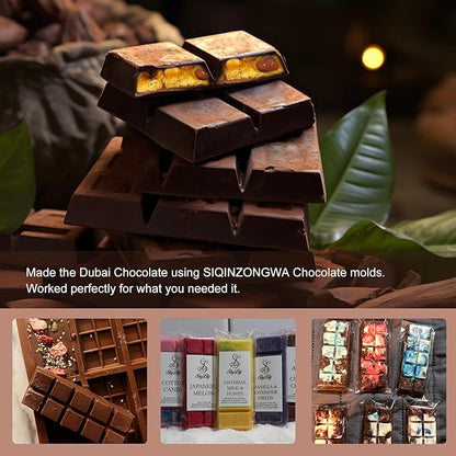 2pack Chocolate Bar Mold, Non-Stick Dubai Chocolate Molds, Deep Silicone Chocolate Mold for Dubai Chocolate Bar Pistachio, Candy, Snacks, Holiday Gifts