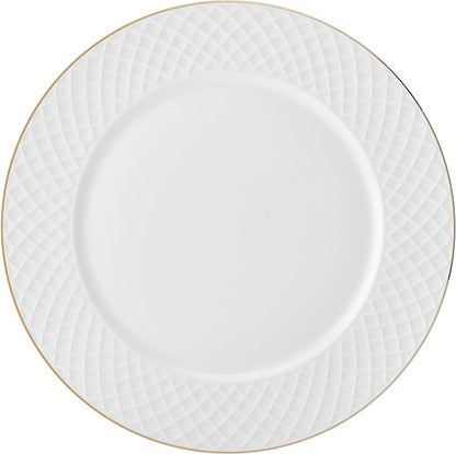 Mikasa Trellis Gold Rim Bone China Lightweight Chip Resistant 12 Piece Dinnerware Set, Service for 4