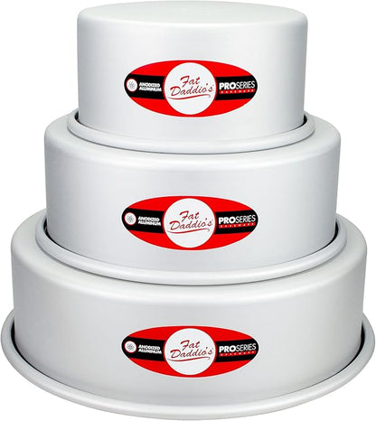 Fat Daddio's Anodized Aluminum 3-Tiered Round Cake Pan Set