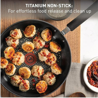 T-fal Ultimate Hard Anodized Non Stick Jumbo Cooker With Lid & Helper Handle 5 Quart, Oven Broiler Safe 400F, Lid Safe 350F, Cookware, Deep Frying Pan, Skillet, Pots and Pans, Dishwasher Safe, Grey