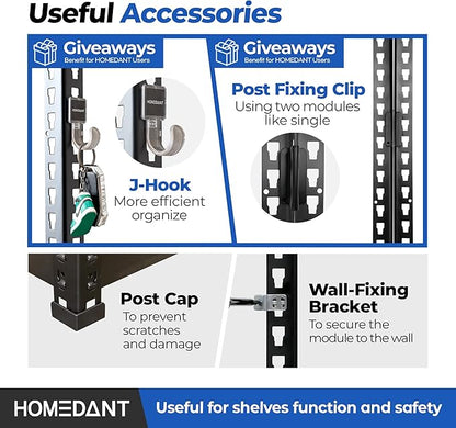 HOMEDANT 5 Tier Laminated Boltless Metal Shelving Unit Adjustable Garage Storage Utility Rack Heavy Duty Shelves Organization Shelf Warehouse Pantry Shed 35.9" W x 18.2" D x 71.3" H 10Pack