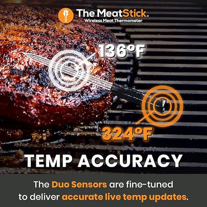 MeatStick Wireless Meat Thermometer for Grilling, Smoking, BBQ, Air Fryer, Deep Frying, Oven, Sous Vide