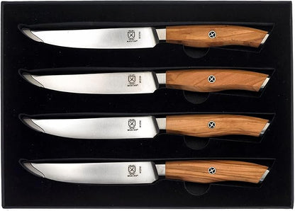 Mercer Culinary Olive Wood 4-Piece Steak Knife Set