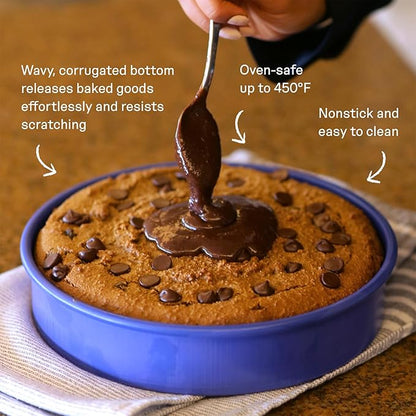 Great Jones Patty Cake (Blueberry) | Nonstick 9-Inch Round Cake Pan | Heavy-Duty Aluminized Steel | Easy Release Coating | Oven-Safe Up to 450°F | Even Heat Distribution | Dishwasher-Friendly
