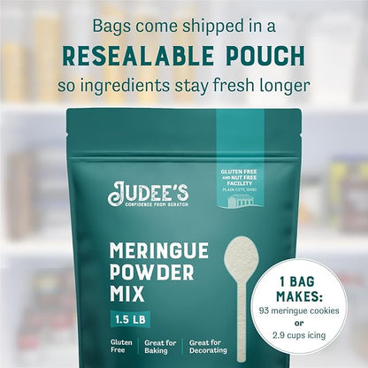 Judee's Gluten Free Meringue Powder Mix - Meringue Powder for Royal Icing - Gluten-Free Nut-Free Cookie Icing Mix - Use with Cookie Decorating Supplies - 24 Oz