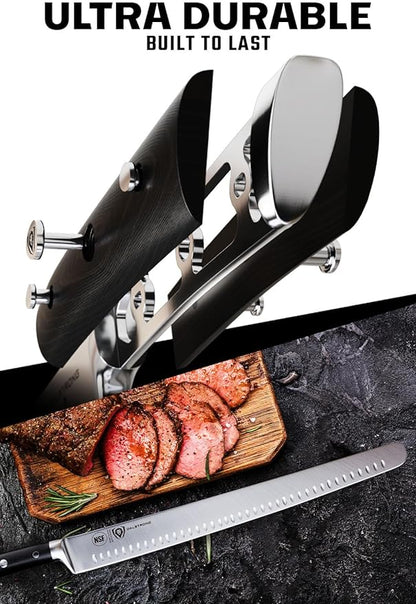 Dalstrong Extra-Long Slicing Knife - 14 inch - Gladiator Series Elite - Premium High Carbon German Steel - Black G10 Handle - Carving Knife Gift- Slicer, BBQ, Brisket - Sheath Included - NSF Certified