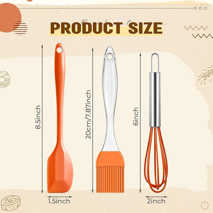Baderke 30 Pcs Mini Spatulas Set with Silicone Basting Pastry Brushes Mini Whisk Heat Resistant Brush Kitchen Whisks Rubber Spatulas for Party Favor Gift Supplies Cooking Baking Mixing