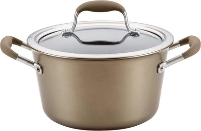 Anolon Advanced Home Hard-Anodized Nonstick Tapered Sauce Pan/Saucepot, 4.5-Quart (Bronze)