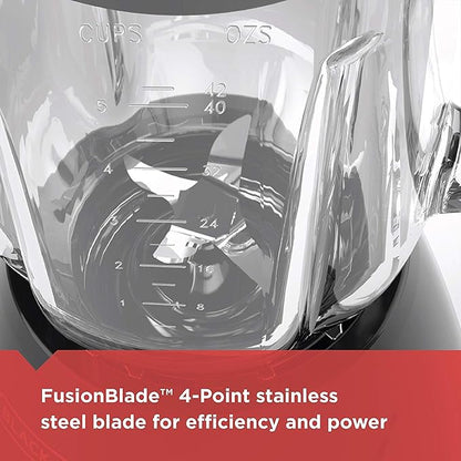 BLACK+DECKER Countertop Blender with 6-Cup Glass Jar, 10-Speed Settings, Black, BL2010BG