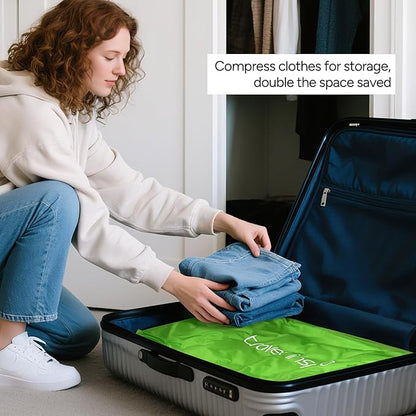Vacuum Bags for Travel Luggage, Reusable Compression Bags for Carry On Suitcases and Backpack, Vacuum Seal Packing Cube for Cloth (1PC No Pump)