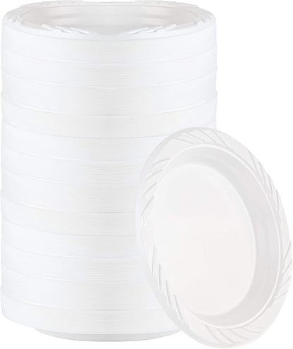 PLASTICPRO 800 Count Disposable 6 Inch White Plastic Dessert Plates