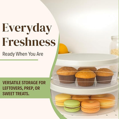 Evelots 2-Pack 10-Inch Airtight Food Storage Container with Lid - Portable Carrier for Pies, Cakes, Cupcakes & More - BPA-Free Clear Plastic - Secure & Easy Transport