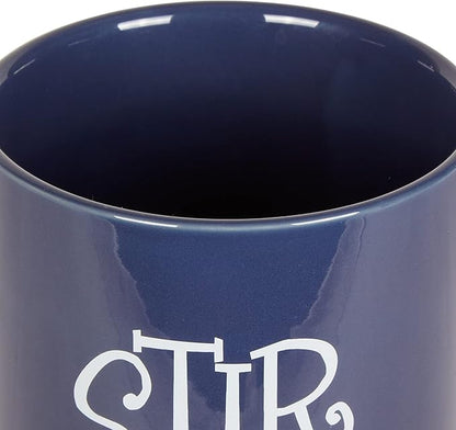 DII Kitchen Accessories Retro Collection Ceramics, Utensil Holder, Nautical Blue