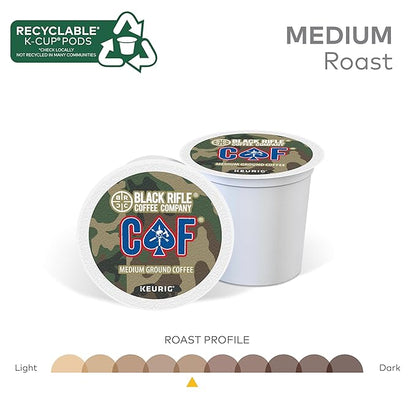 Black Rifle Coffee Company CAF, 12 Count, Medium Roast K Cups - Single Serve K Cups Coffee Pods - Kcup Pods Compatible with Keurig 1.0 & 2.0 - Made from Arabica Beans