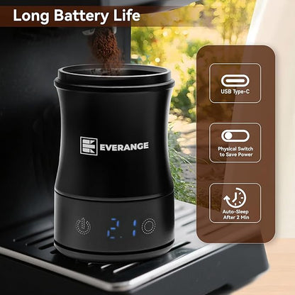 Digital Coffee Scale with Timer - Rechargeable Espresso Scale Precise Pour Over & Drip Coffee Scale, LED Display, Includes Dosing Cup, Black