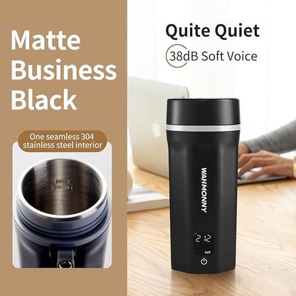 550ml Travel Kettle,110V-240V Dual Voltage Portable Electric Kettle 6-Temperature Control,304 Stainless Steel Small Mini Tea Coffee Kettle,400W Fast Water Boiler with Auto Shut-Off, Black