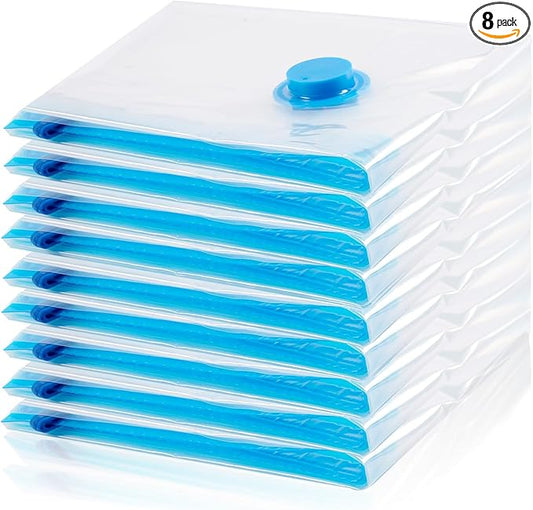8 Pack XXL Jumbo Vacuum Storage Bags, Extra Jumbo Space Saver Bags Compression for Comforters, Bedding and Blankets, Extra Large Vacuum Sealed Bags for Huge Stuffed Toy (47x35 in)