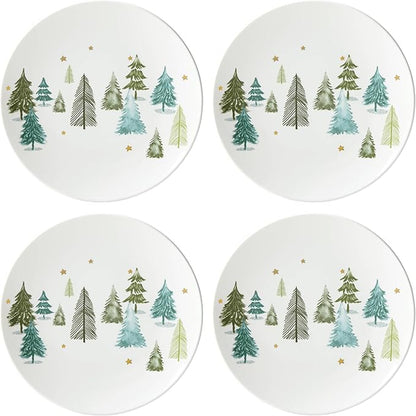 Lenox 893565 Balsam Lane 12-Piece Dinnerware Set, Green, Christmas, Holiday Hosting